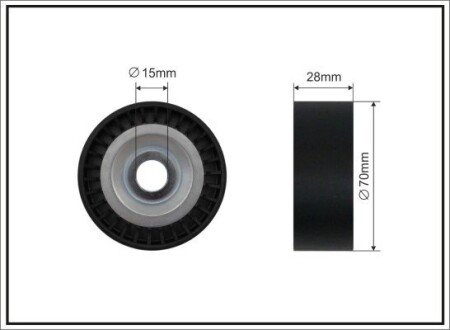 70X15X28 plastic Ролик паска приводного Skoda/VW/Audi 1.2 TDi, 1.4TDi CAFFARO 180-87