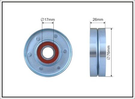 76x17x26 Ролик паска приводного Ford Transit, 2,3, 00- CAFFARO 184-00