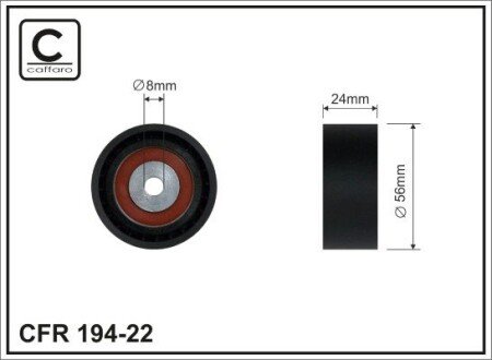 55x8x24 Ролик паска приводного Renault Clio II/Kangoo 97- CAFFARO 194-22