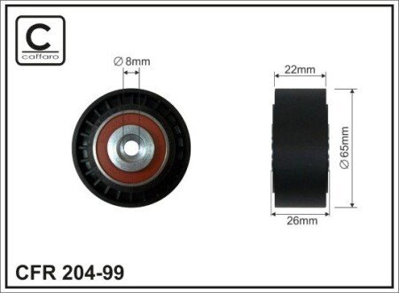 65x8x22 Ролик паска приводного DB Klasa A 1.7DCi CAFFARO 204-99