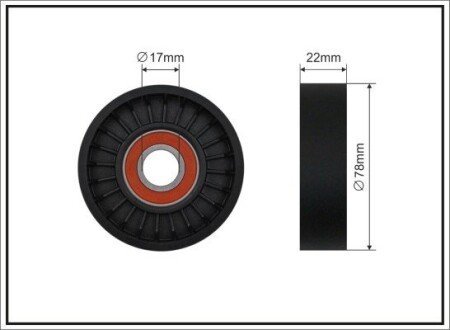 Ролик натяжний (поліклиновий ремінь) CAFFARO 213-87
