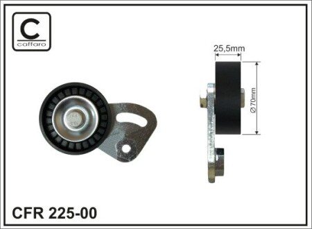 70X25.5 Ролик паска приводного BMW 3 (E36), 5 (E39), 7 (E38) 1.7D/2.5D 01.95-05.04 CAFFARO 225-00 (фото 1)