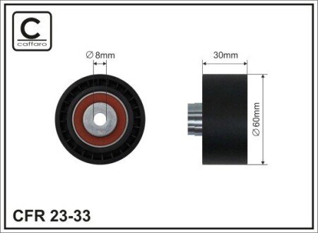 60x8x30 Ролик паска приводного Peugeot 206/307 1.6 (TU5JP4) 00- CAFFARO 23-33 (фото 1)