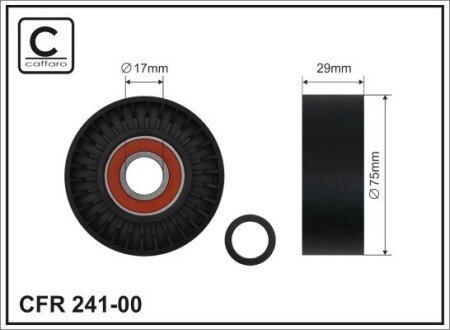 76x17x34 Ролик паска приводного VW Crafter 30-35 2.5TDi 06- CAFFARO 241-00