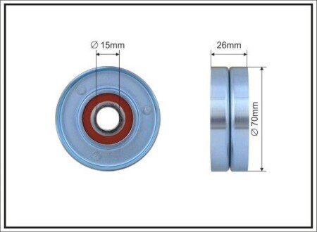 70x17x26 Ролик паска приводного BMW E46,39,38, X5 CAFFARO 254-00