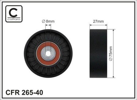 75x8x26 Ролик паска приводного Audi A4/A5/A6, Q7// VW Touareg 2.7TDI/3.0TDI 11.04- CAFFARO 265-40