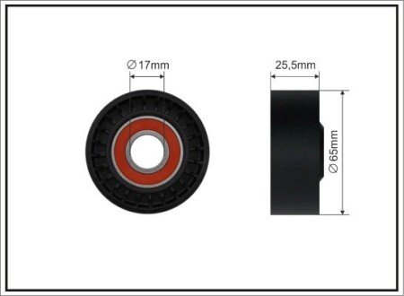 65x17x25,5 Ролик паска приводного Bmw 1 E81, 3 E90 2.0d/3.0d 09.04- CAFFARO 272-00