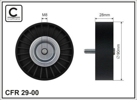 90x8x28 Ролик паска приводного Mercedes-Benz M271 1.8 02- CAFFARO 29-00