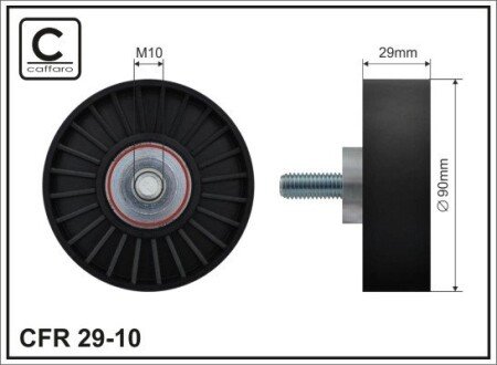 90x10x29,5 plastic Ролик паска приводного Ford 1.8TDCI 99- + AC CAFFARO 29-10