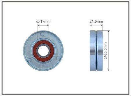 65,5x17x21,5 Ролик паска приводного Chevrolet Cruze// Opel Astra H, J, Corsa D, Vectra C, Zafira B, C 1.6/1.8 03.00- CAFFARO 304-00