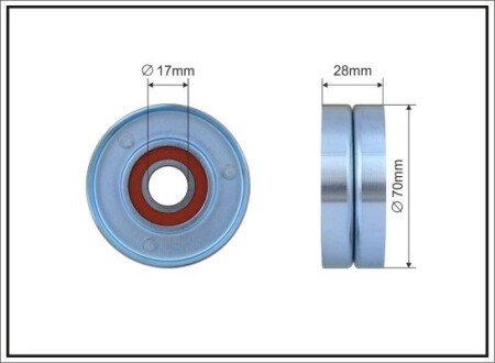 70x17x28 Ролик паска приводного Hyundai Santa Fe/Sonata/Tucson 06- CAFFARO 332-99