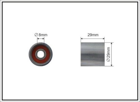 29x8x29 Ролик паска приводного Skoda/VW Golf V/Caddy II CAFFARO 337-95