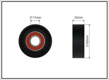 65x17x23 Ролик паска приводного Ford 1.8 TDCi 06- CAFFARO 349-00