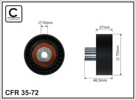 70x10x27 Ролик паска поліклинового Renault Espace/Laguna 2.2 93-01 CAFFARO 35-72