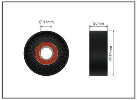 70x17x28 Ролик паска приводного BMW 1,6/2,0 04-13 CAFFARO 386-00