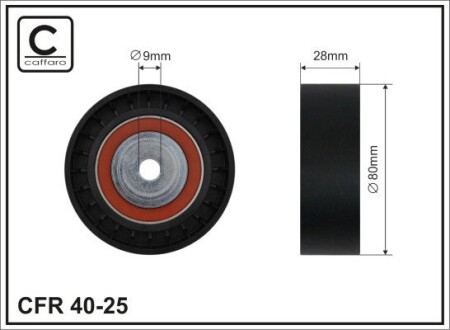 80x10x28 Ролик паска приводного Bmw 530/540/730/740 (E34/32) CAFFARO 40-25