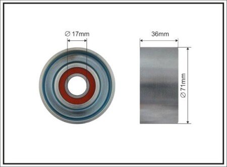 71x17x36 Ролик паска приводного Mazda 3, 5, 6, CX-7 2.0-2.2 CAFFARO 428-00