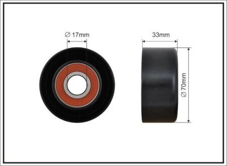 70x17x33 Ролик паска приводного Honda AccordVII 2.2 i-CTDI/2.2 i-DTEC 04- CAFFARO 438-99