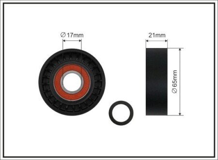 65x17x21 Ролик паска приводного BMW 3(E46)/5(E60) 2.5/3.0D 03- CAFFARO 468-40