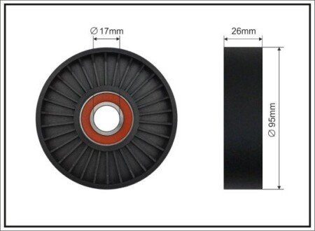 94,5x17x26 Ролик паска приводного W202/W210/W220/W140/W163 CAFFARO 47-00