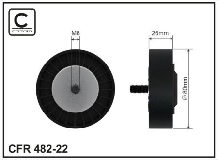 80x8x26 Ролик паска приводного BMW X5/X6 3.0D 07- CAFFARO 482-22 (фото 1)