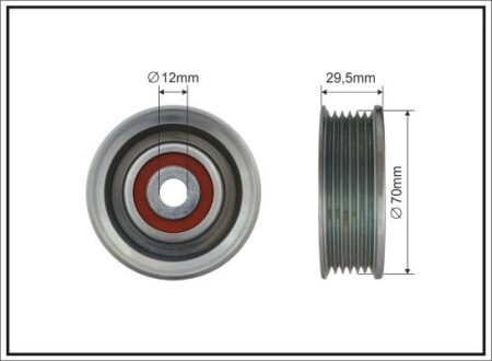 70x12x22,5 Ролик паска приводного Toyota Land Cruiser 100/Lexus GX470 02- CAFFARO 499-92