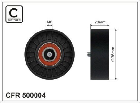 76x17x28 Ролик паска приводного Mercedes C 180 (W203) / SLK 200 (R171) / C 180 (W204) 02- CAFFARO 500004 (фото 1)