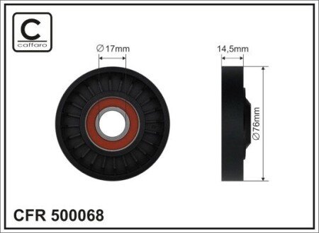 76x17x15 Ролик паска приводного Land Rover Freelander 98- CAFFARO 500068