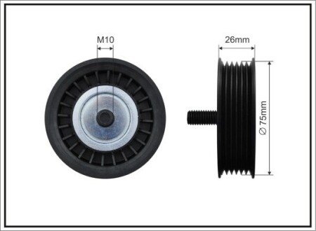 76x10x22,5 Ролик паска приводного Kangoo, Logan Renault Laguna III, Logan 1,5dci 08- CAFFARO 500080