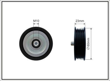 60x8x23 Ролик паска приводного Hyundai I10/I20/I30/IX35 1.4CRDi/1.5CDRi/1.6CRDi CAFFARO 500095