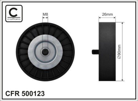 90x8x25 Ролик паска приводного VW CAFFARO 500123