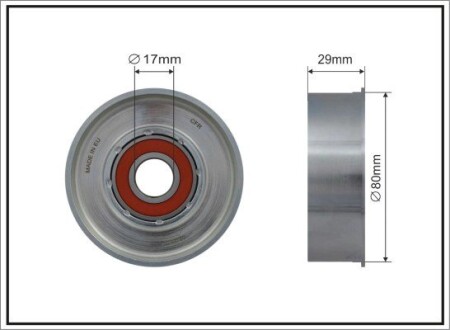 80x17x29 metal Ролик паска приводного Mitsubishi L200 4D56 07- CAFFARO 500174