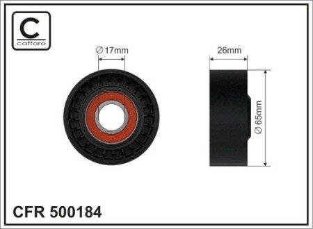 65x17x26 Ролик паска приводного Renault Megane III 1.5 CAFFARO 500184