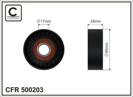 65x17x24 Ролик паска приводного Ford 1,0ECOBOOST 13- CAFFARO 500203