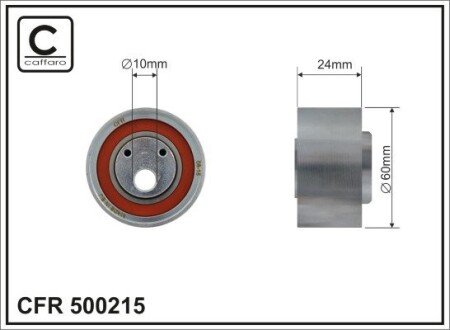 60x10x24 Ролик паска приводного Audi 100/A6 2,5TDI 94- CAFFARO 500215 (фото 1)