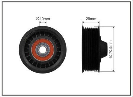 70x10x26 Ролик паска приводного Renault Captur/Clio/Megane 0,9-1,4 09- CAFFARO 500250