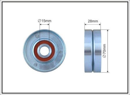 70X15X28 metal Ролик паска приводного Skoda/VW/Audi 1.2 TDi, 1.4TDi CAFFARO 500252