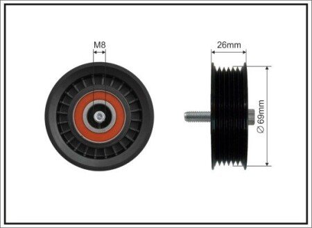 69x8x22,5 Ролик паска приводного Mercedes-Benz 3.0, 3.5 11- CAFFARO 500279