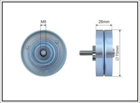 70x8x26 Ролик паска приводного VW LT 2.8 D CAFFARO 500347