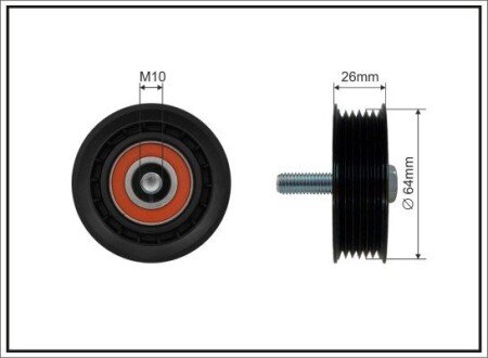 64x10x22,5 Ролик паска приводного Hyundai/Kia CAFFARO 500411