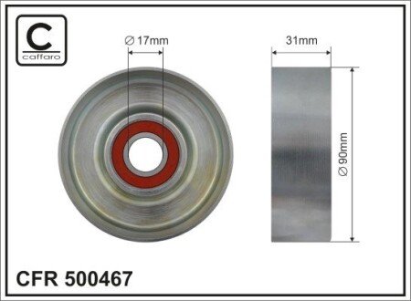 90x17x31 Ролик паска приводного Ford Mondeo 1.6i 93- CAFFARO 500467