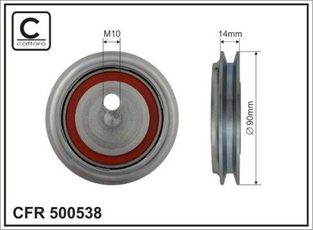 90x10x14 Ролик паска приводного VW T4 2,4D (AAB) 2,5 (AAF) 90- CAFFARO 500538