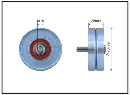 70x10x25 metal Ролик паска приводного Chrysler Voyager 2.5 CRD/Jeep Cherokee 00- CAFFARO 60-05