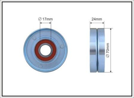 70x17x24 metal Ролик паска приводного VAG 1.9TDI 96- CAFFARO 66-97