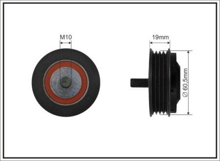 64x10x19 plastic Ролик паска приводного (без кронштейна) VW Passat 1.9 TDI 00- CAFFARO 83-25