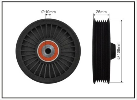 109x10x22,5 Ролик паска приводного Sprinter 208CDI-413CDI VitoW203 CAFFARO 85-26