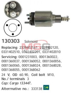 Соленоїд стартера CARGO 130303