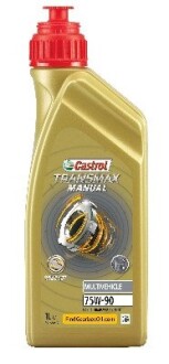 Олива трансміс. TRANSMAX MANUAL MULTIVEHICLE 75W-90 (Каністра 1л) CASTROL 15D812