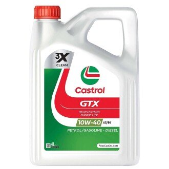 Олива моторна GTX Ultraclean A3/B4 10W-40 4 л (1586F8) CASTROL 970200