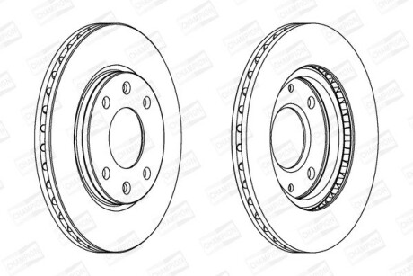 Тормозной диск передний CITROËN AX, SAXO, XSARA, ZX/ PEUGEOT 106, 205, 206, 306, 309 CHAMPION 561409CH